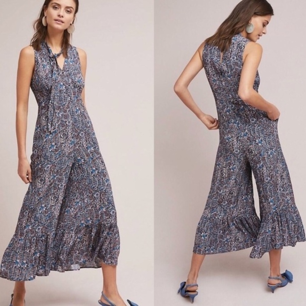 NWT  Maeve Asonia Floral Ruffle Jumpsuit - SZ OP